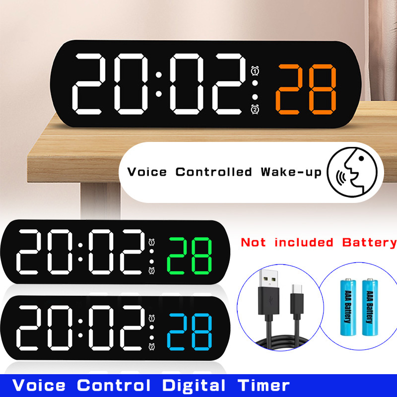Digital Timer Countdown - Voice Control Digital Alarm Timer Clock
