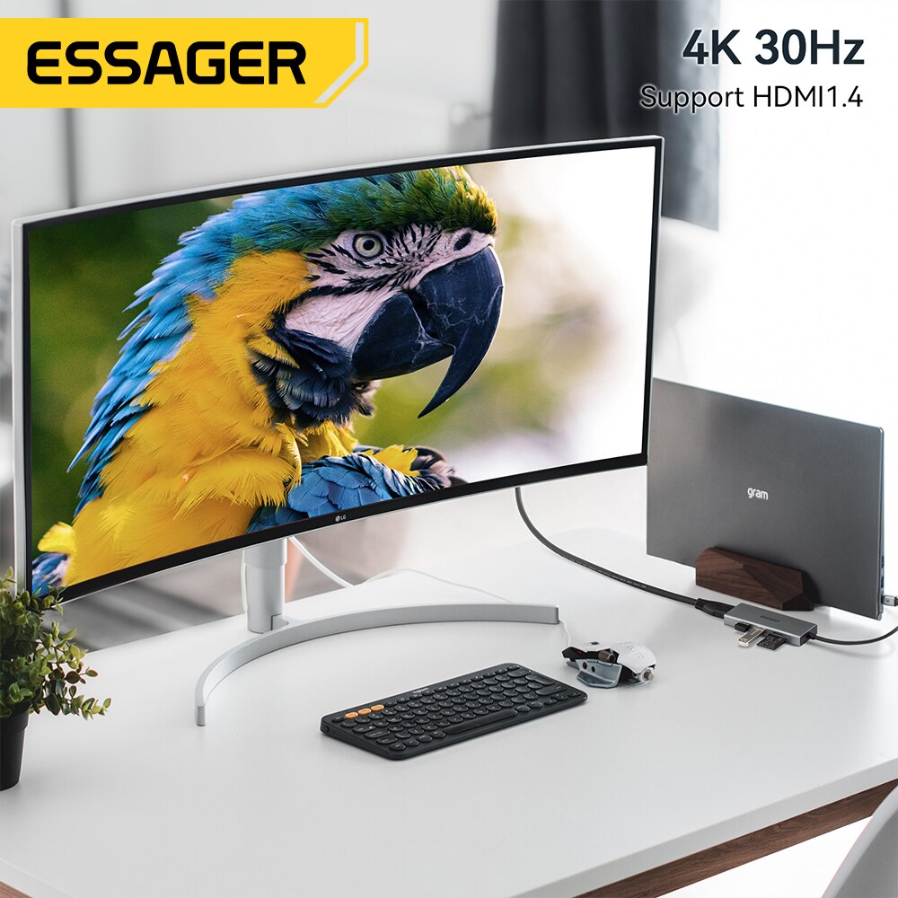 Essager 5 in 1 USB C HUB HDMI- - Docking Station Usb C のレビューと価格