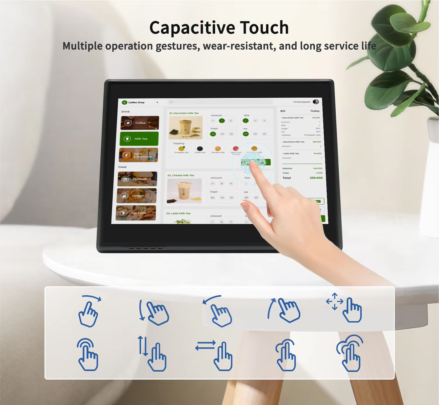 L Shape 10.1 Inch Android 14 D - Pos Terminal Android のレビューと価格