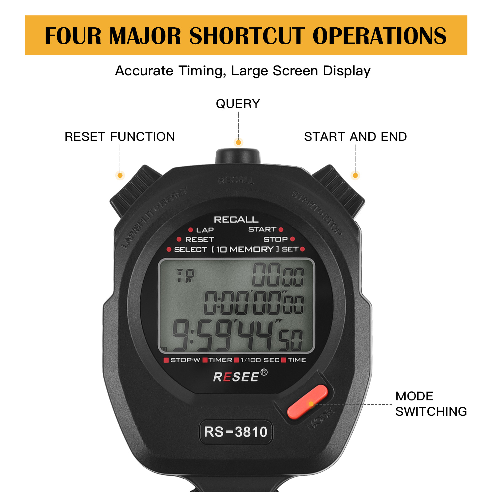 Sports Stopwatch Timer 100 Mem - Digital Timer Countdown のレビューと価格