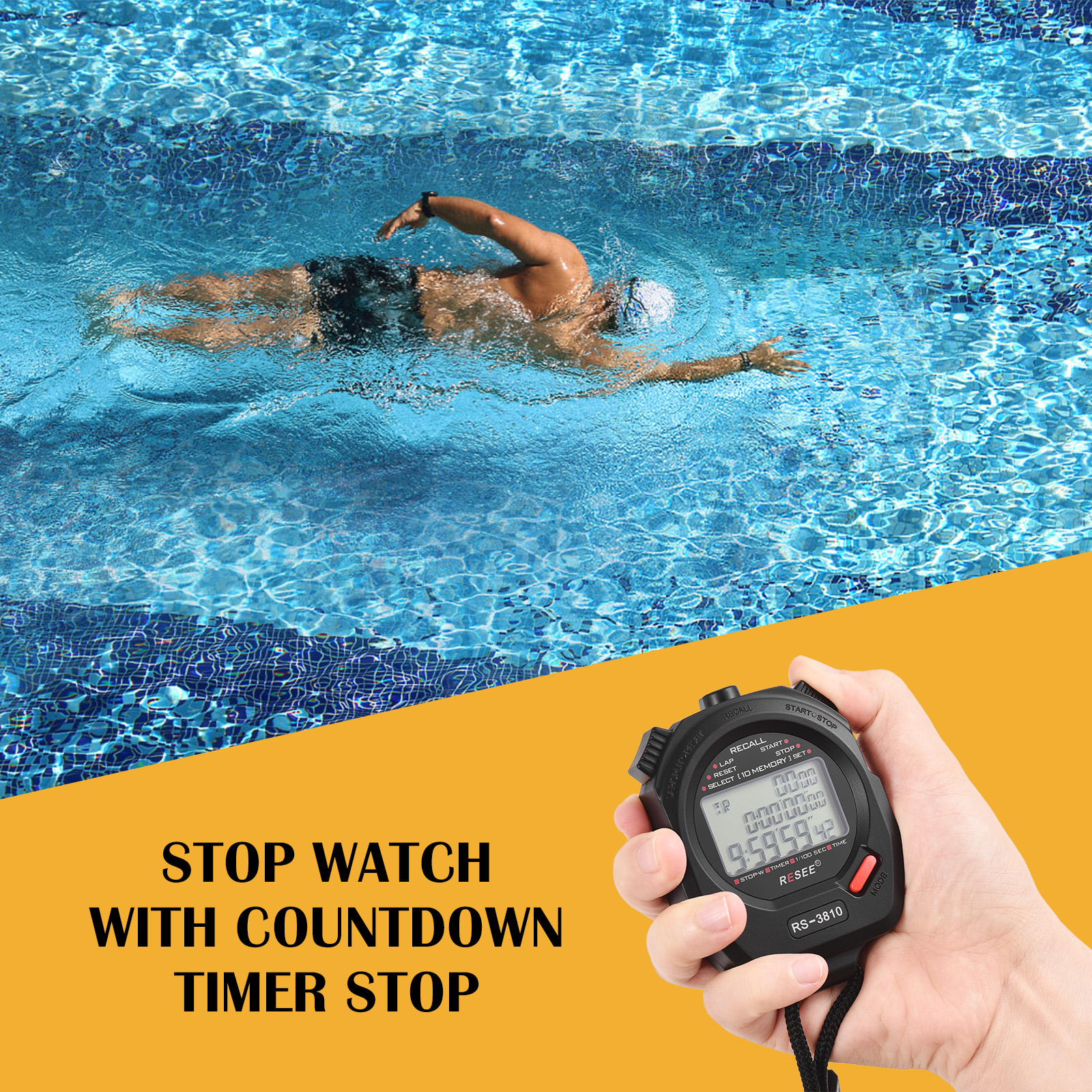 Sports Stopwatch Timer 100 Mem - Digital Timer Countdown のレビューと価格