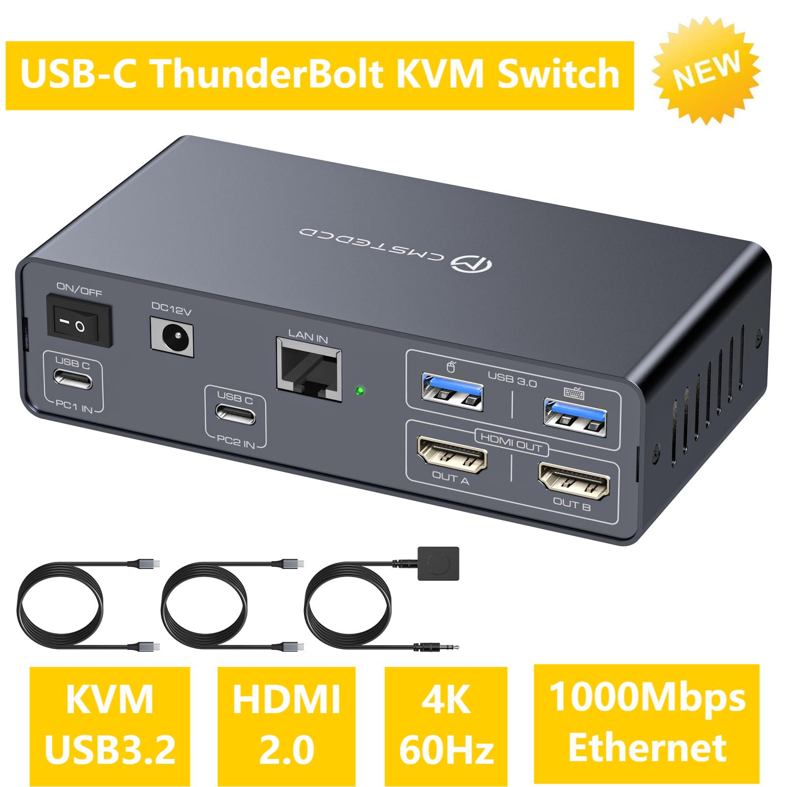 USB C KVM Switch 2 Monitors 2  - Docking Station Usb C のレビューと価格