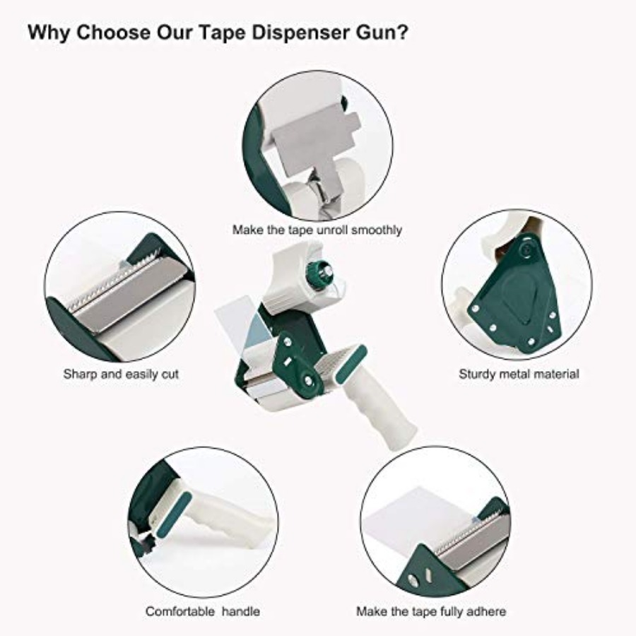 Clear Packing Tape 12 Rolls Bu - Tape Gun Dispenser のレビューと価格