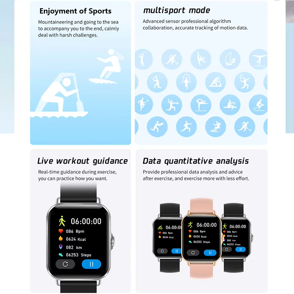 LAXASFIT 2025 Smart Watch Blue - Digital Timer Countdown のレビューと価格