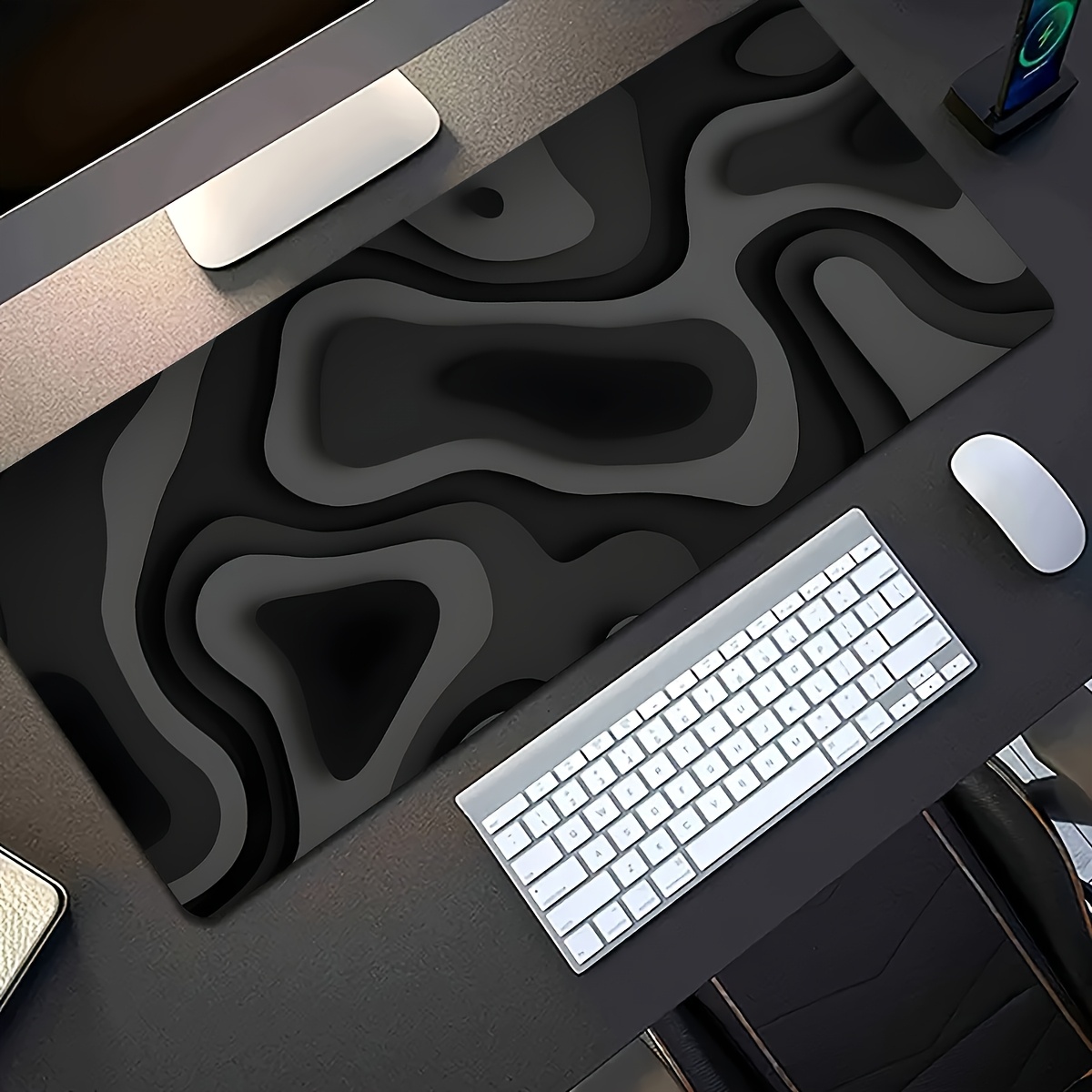 Black Gray Swirl Design large  - Office Desk Tech Accessories のレビューと価格
