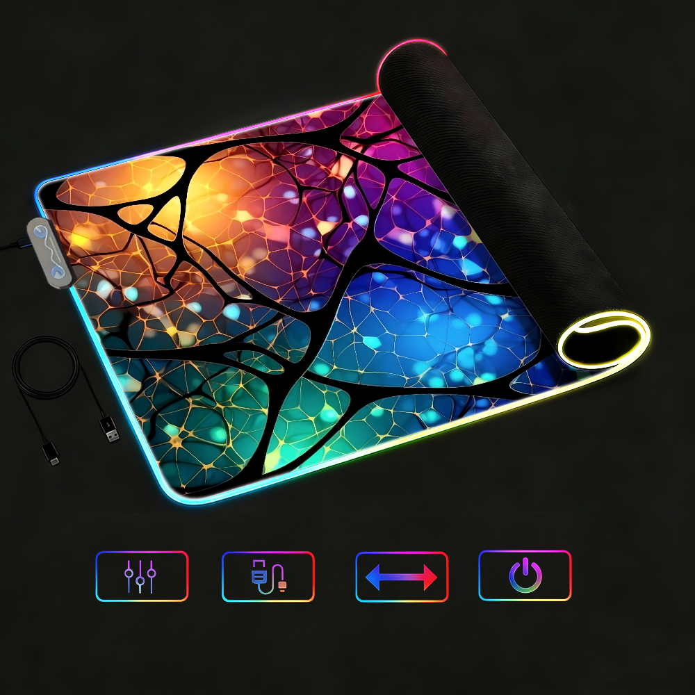 Tech Style Neon Mouse Pad RGB  - Office Desk Tech Accessories のレビューと価格