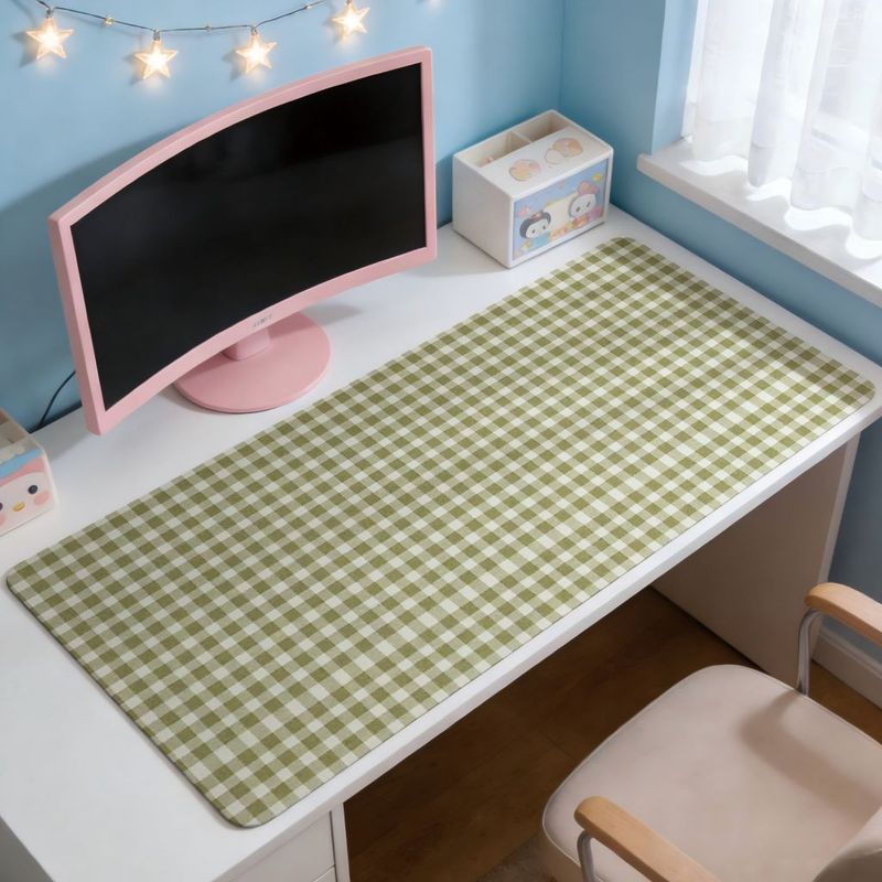 Olive Green Check Design Mouse - Office Desk Tech Accessories のレビューと価格
